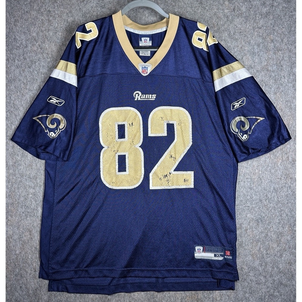 Vintage Reebok St. Louis Rams Hall 82 Jersey XL Navy NFL Equipment Y2K